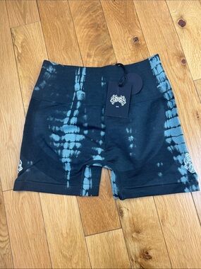 Darc Sport Black and Teal Tie-Dye Athletic Shorts